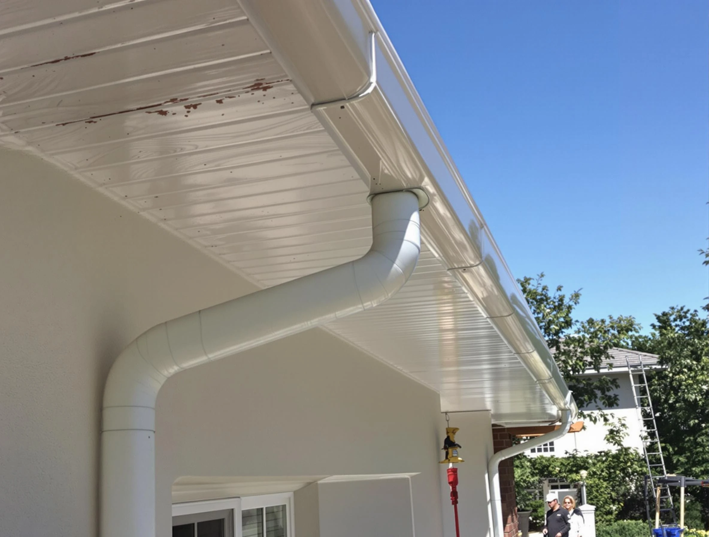 On-site seamless gutter fabrication by Kent Roofing Company in Kent, OH